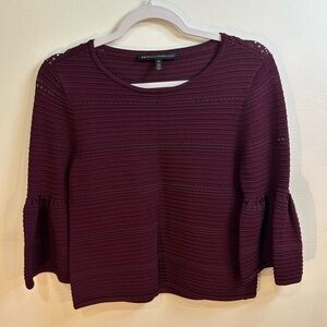 White House Black Market Rich Plum Knit Blouse